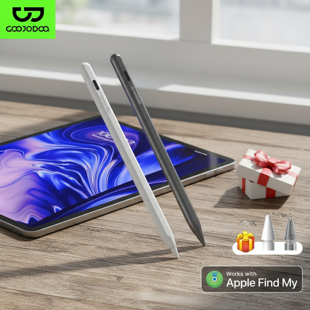 Goojodoq GD14 iPad Pen 2025 - ปากกาสไตลัสพร้อม Find My & ปุ่มปรับแต่งได้ สําหรับ Mini 5/6, Air 4-6, 