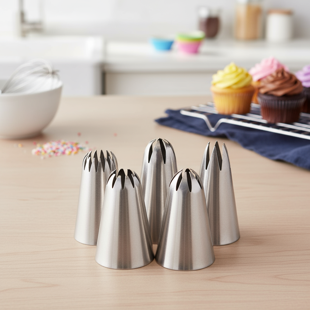 หัวบีบครีมบัตเตอร์ครีม 1M 2F 2D 6B 2A สําหรับตกแต่งเค้กและขนมอบ