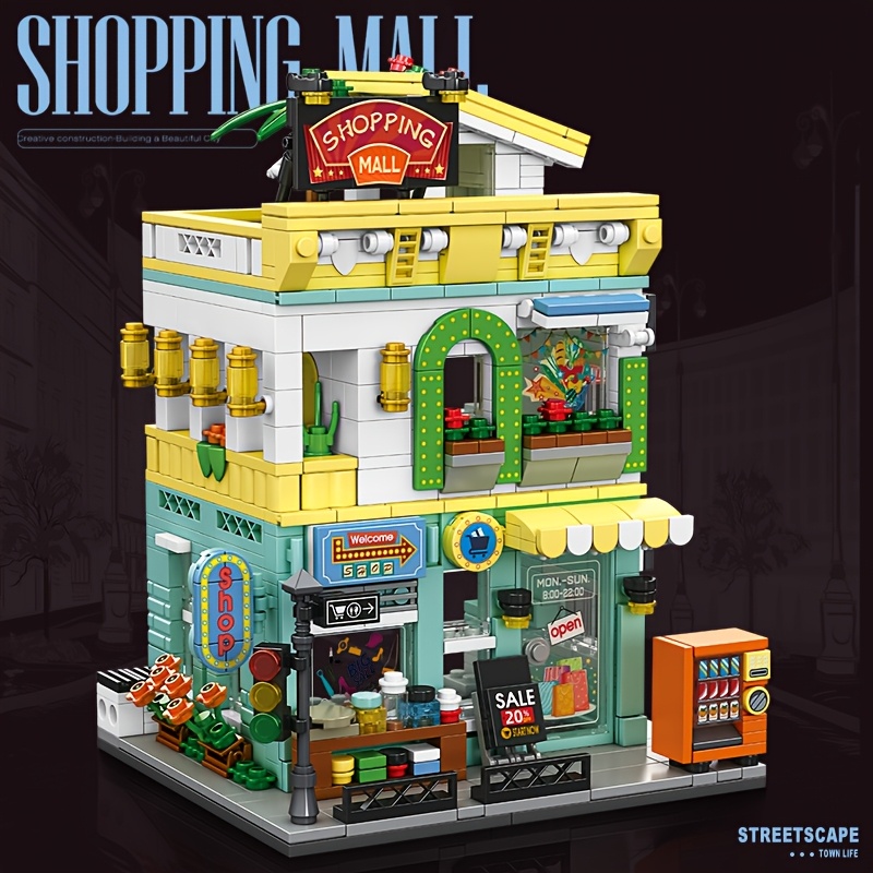 Sembo Block City Street View ชุดบล็อกตัวต่อห้างสรรพสินค้าซูเปอร์มาร์เก็ต, โมเดลร้าน Streetscape, ของ
