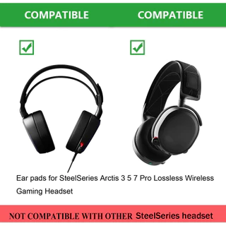 แผ่นรองหูฟังผ้าสีดําสําหรับ SteelSeries Arctis 3 5 7 9 1 Pro แผ่นรองหูฟังสําหรับเปลี่ยนสําหรับหูฟังเกมมิ่ง
