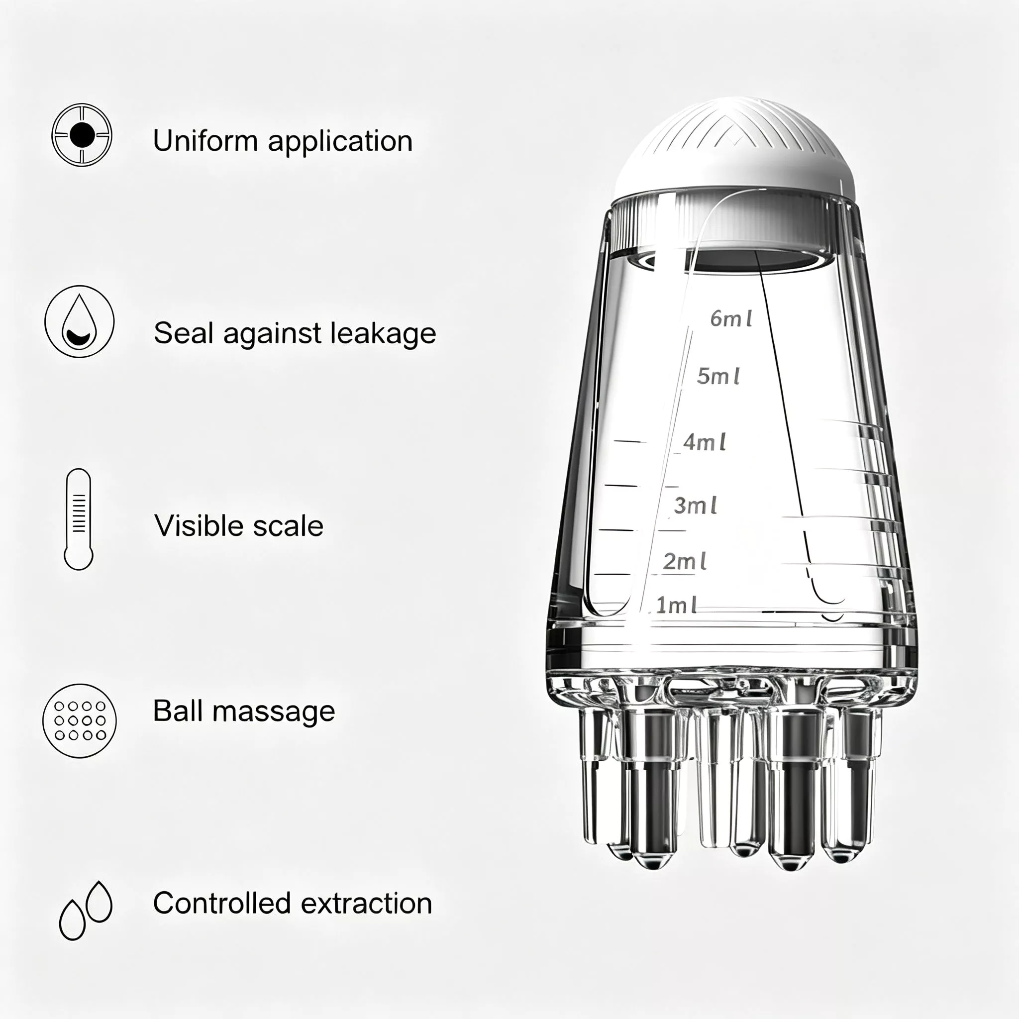Liquid-Guide Scalp Applicator, Roller Ball Massage สําหรับเซรั่มปลูกผม, แอพพลิเคชั่นที่แม่นยํา, เครื่องมือดูแลทางการแพทย์