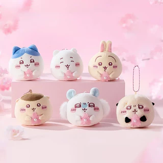 MINISO ซีรีส์ chiikawa - พวงกุญแจฤดูซากุระน่ารักและอร่อย ขนาด 8ซม. × 9ซม. × 8ซม.