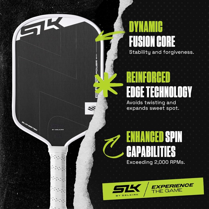 SLK ERA ไม้พาย Pickleball ประสิทธิภาพสูง | หน้าไม้คาร์บอนไฟเบอร์ไฮบริด | ไม้พายสําหรับนักกีฬาขั้นกลา
