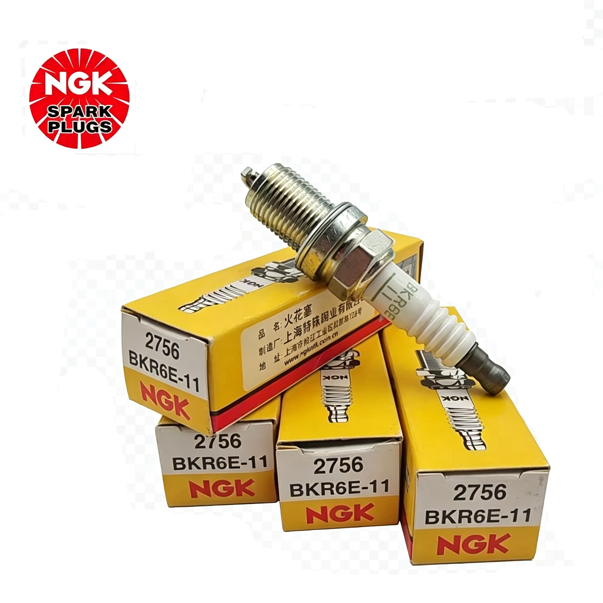 หัวเทียน NGK Nickel Resistor BKR6E-11 สําหรับชิ้นส่วนจุดระเบิดและเครื่องยนต์ของรถจักรยานยนต์