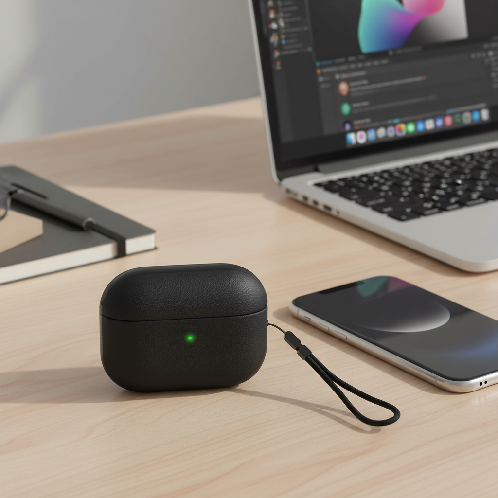 เคสหนังป้องกันพร้อมที่จับสําหรับ Apple AirPods Pro 2 และ AirPod 4