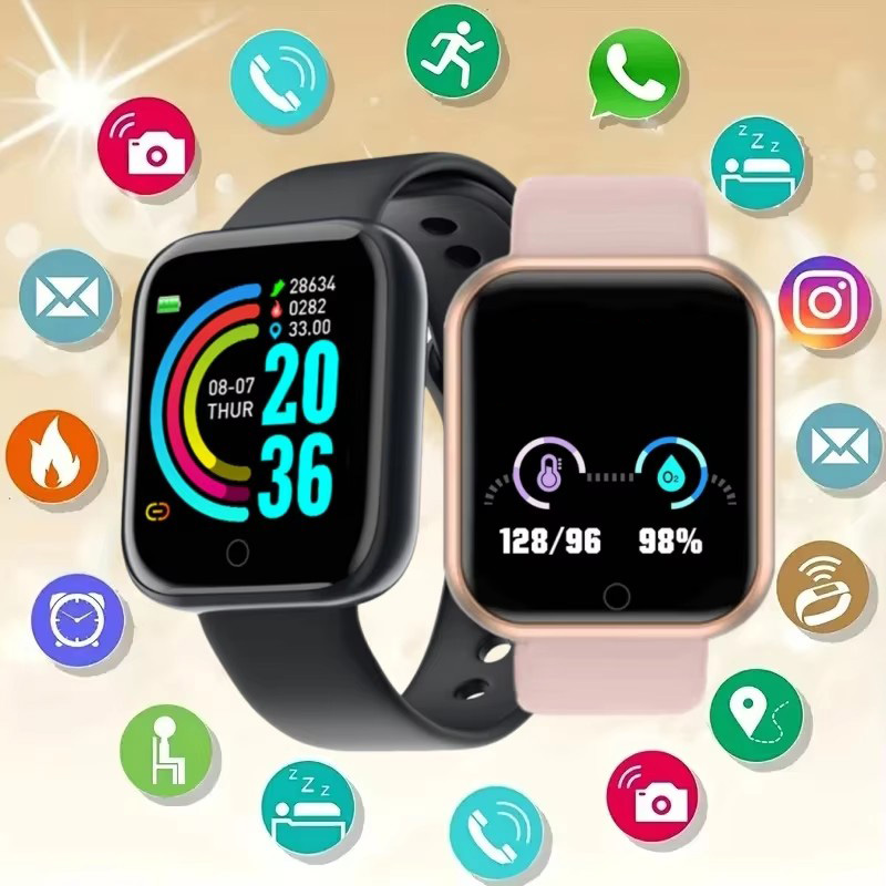 กีฬาSmartwatchผู้หญิงสร้อยข้อมือผู้ชายสมาร์ทวอท์ชเชื่อมต่อเครื่องเล่นเพลงฟิตเนสขั้นตอนY68 D20 นาฬิกา