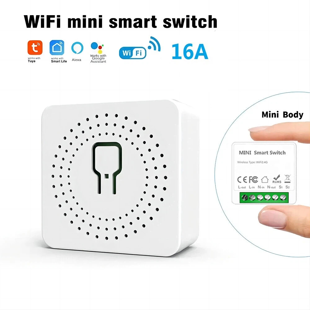 สมาร์ทสวิทช์ Axus WiFi สวิทช์ DIY 2 Way 16A Mini ทํางานร่วมกับ Tuya Wireless Control Timer รีเลย์ Automation สําหรับ Smart Life