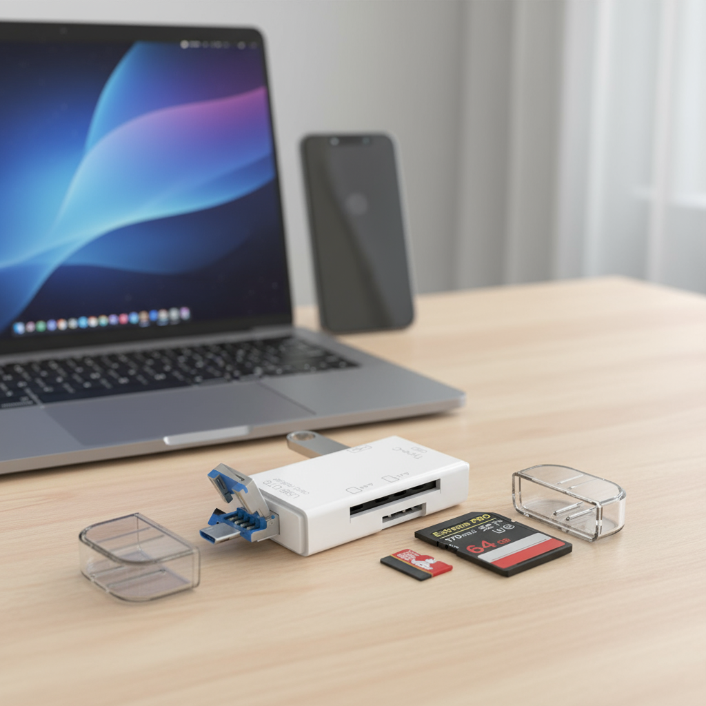 เครื่องอ่านการ์ด 6 in 1 SD TF CF OTG Type C Micro Adapter USB2.0 สําหรับ PC Laptop