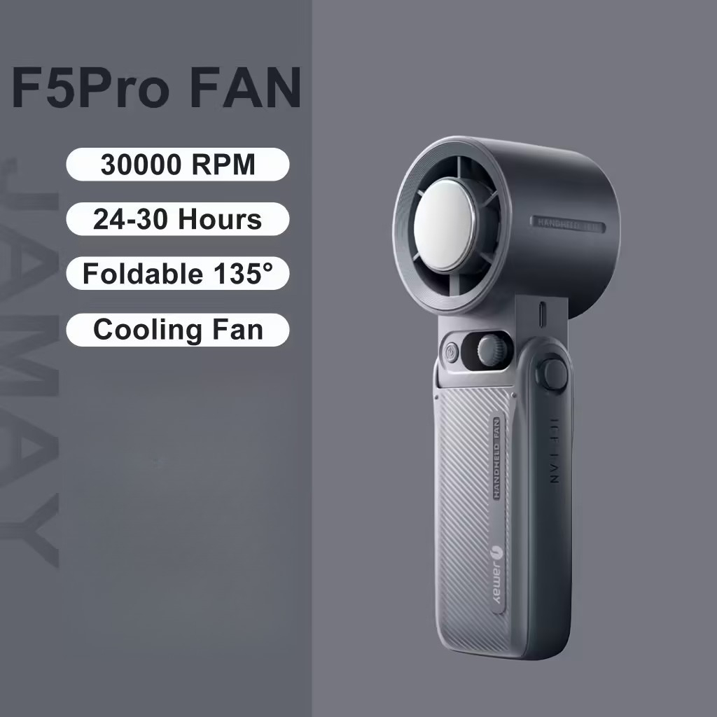 พัดลมพกพา F5 Pro Stepless Speed Regulator Semiconductor Cooling พัดลมมือถือแบบพกพาแบบพับได้