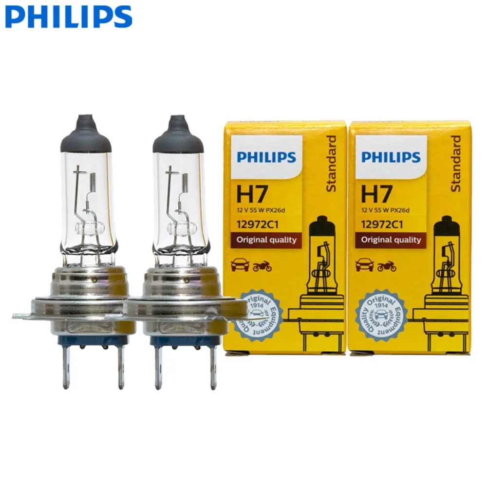 สําหรับ Philips Vision H7 12v 55w Px26d หลอดไฟหน้าฮาโลเจน 3200k เปลี่ยน 2 ชิ้น
