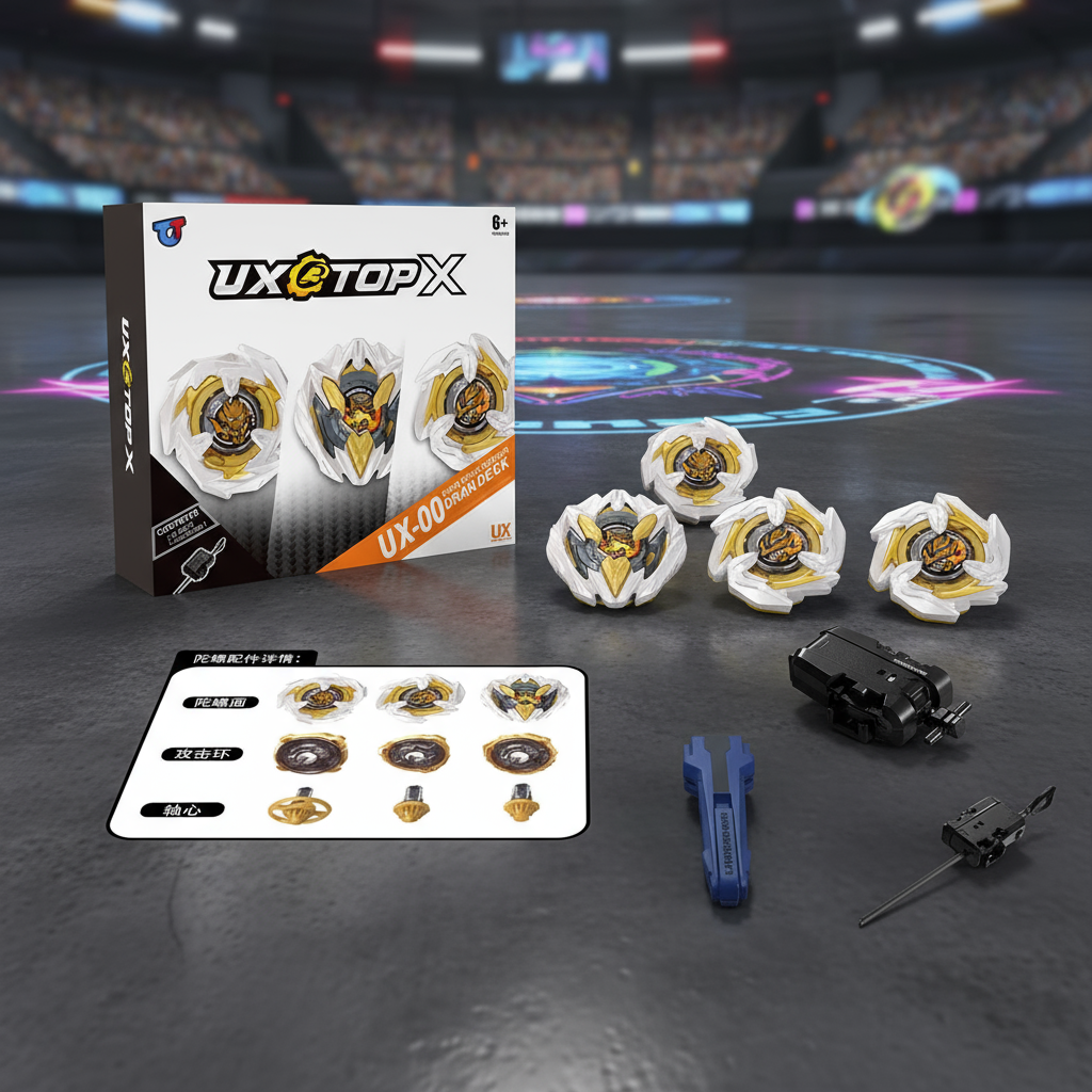 ชุดเริ่มต้นเบย์เบลด X UX-00 Dran Deck พร้อมตัวปล่อยและด้ามจับไฟ UX-10 Bey Xtreme สําหรับของเล่นเด็กผ
