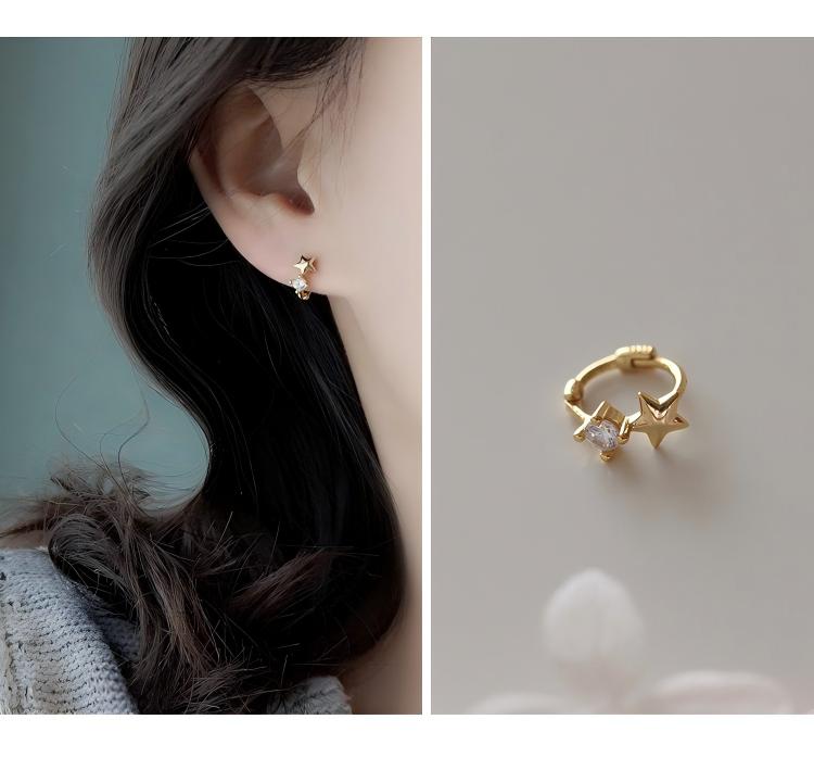 Star Ear Cuff Bone Nail ต่างหูสําหรับหญิงสาว
