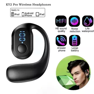 หูฟัง D6 2pcs HD Calls Ear-Plugs หูฟังไร้สายบลูทูธกันน้ําธุรกิจชุดหูฟังพร้อมไมโครโฟนหูฟังสแตนด์บายยาวสเตอริโอสําหรับสมาร์ทโฟน