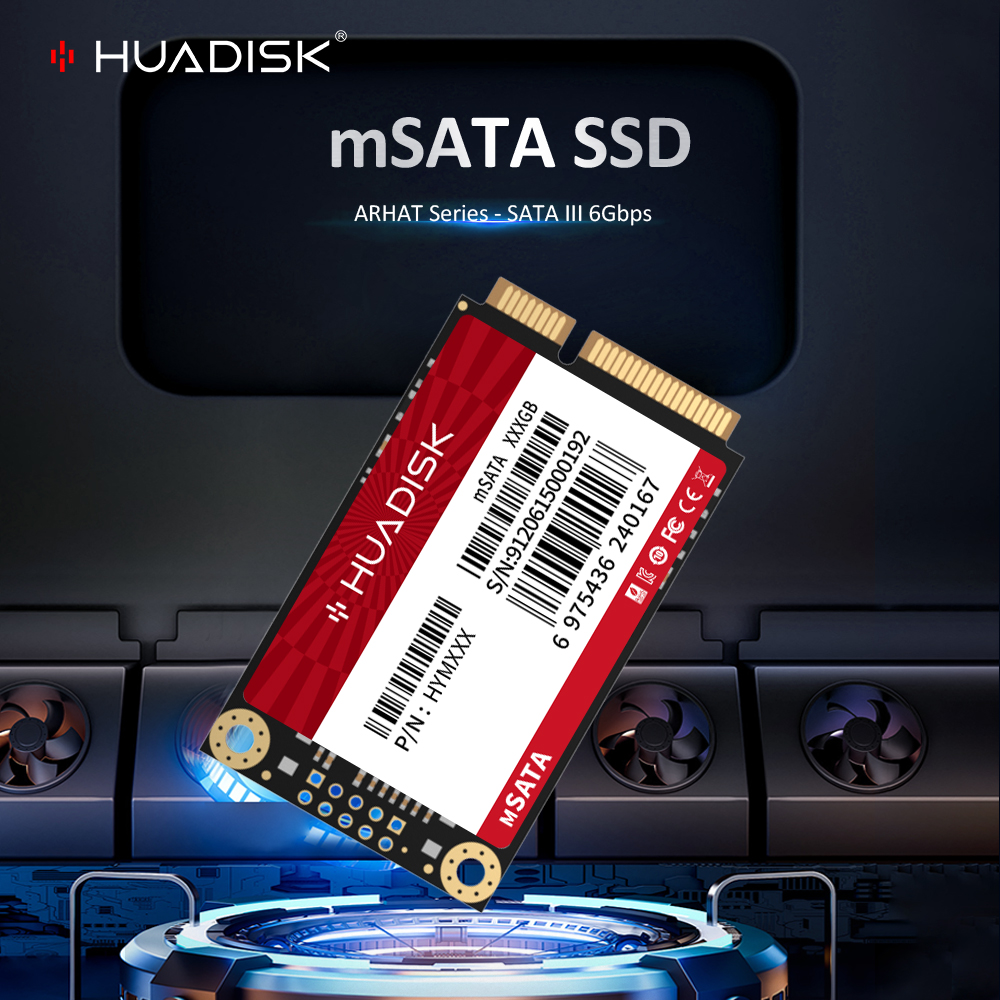 HUADISK mSATA 6Gbps 3D NAND SSD ภายใน 128GB 256GB 512GB 1TB สําหรับแล็ปท็อป โน้ตบุ๊ก เดสก์ท็อป