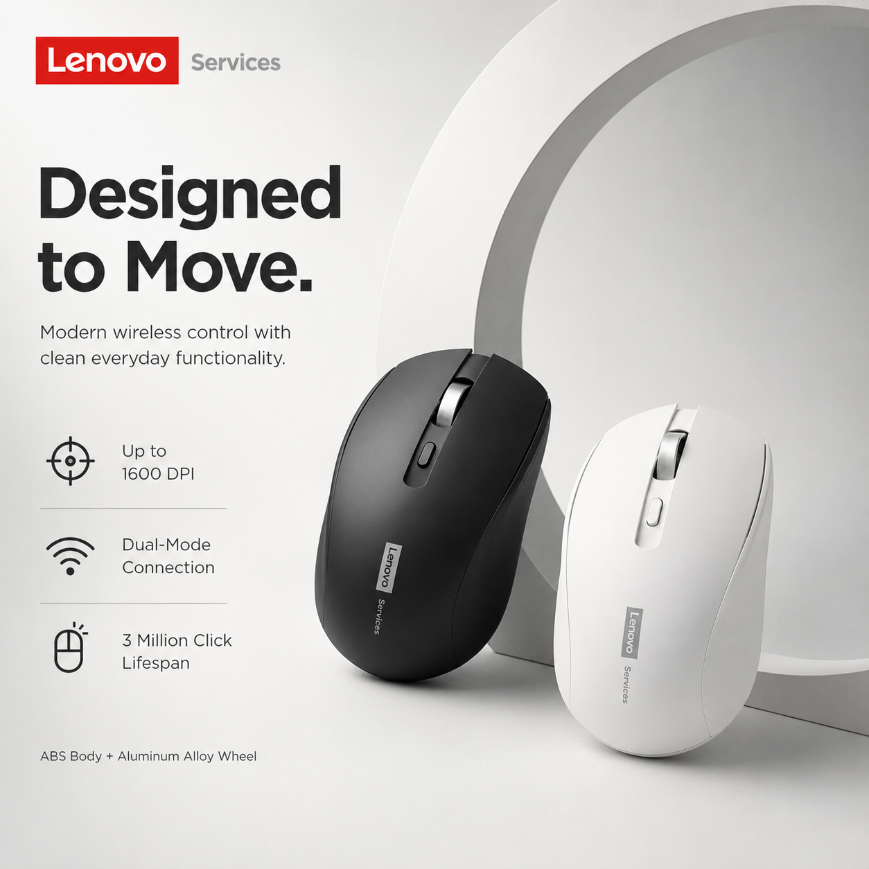 เมาส์ไร้สาย Lenovo N220 โหมดคู่ ใช้ได้ทั้งบลูทูธ 5.1 และตัวรับสัญญาณ USB 2.4G
