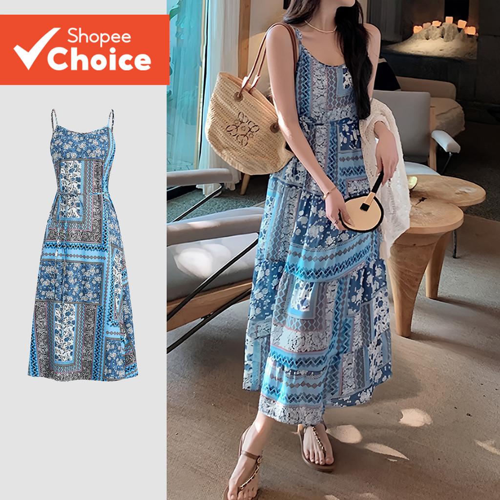 ผู้หญิง Boho Dress Lace Up ฤดูใบไม้ผลิ/ฤดูร้อน L142ED610
