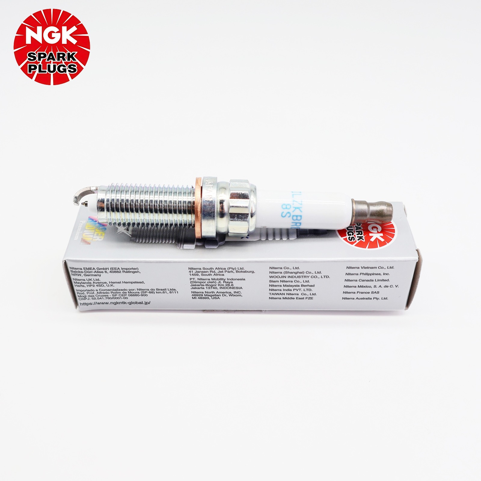 หัวเทียน NGK Laser Iridium SILZKBR8D8S 97506 ส่วนประกอบการจุดระเบิดเทอร์โบปลายบางพิเศษ