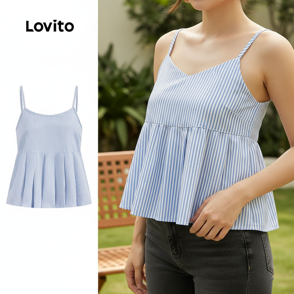 Lovito เสื้อกล้ามลําลองซิปหน้า สําหรับผู้หญิง L128ED209\6