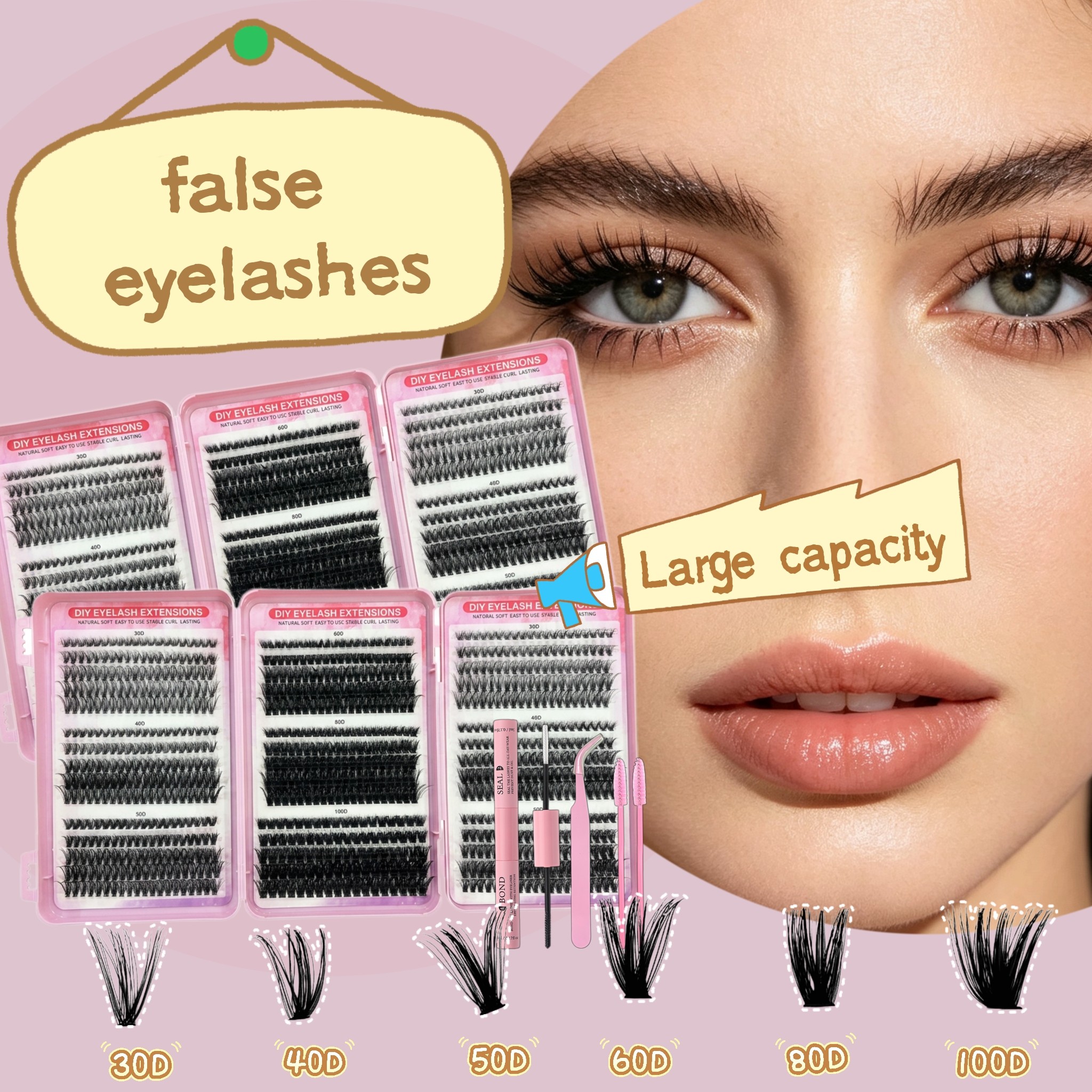 Segmented Hair Self-grafting Eyelash Set 30d-100d 8-16mm หนา Volume