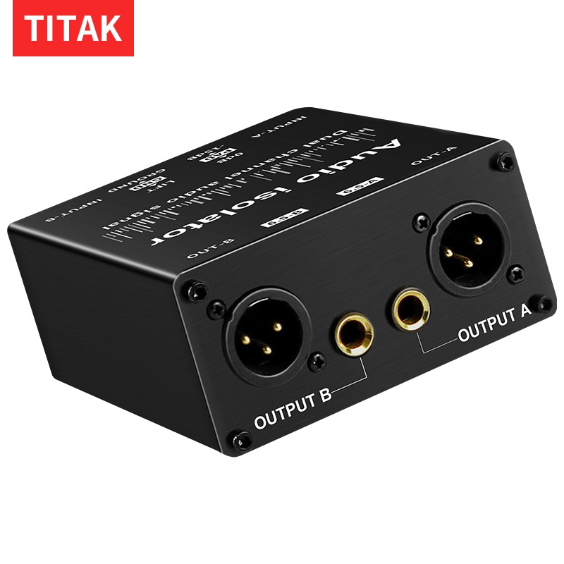Dual-Channel Audio Isolator XLR 6.5 มม. PAD GND สวิทช์ Ground Loop Filter
