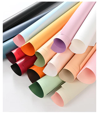 กระดาษห่อช่อดอกไม้ 56x56 ซม.ผลิตภัณฑ์ใหม่ 35x50 ซม กันน้ำ สีพื้น 20แผ่น/แพ็ค กระดาษด้าน กระดาษห่อของขวัญ