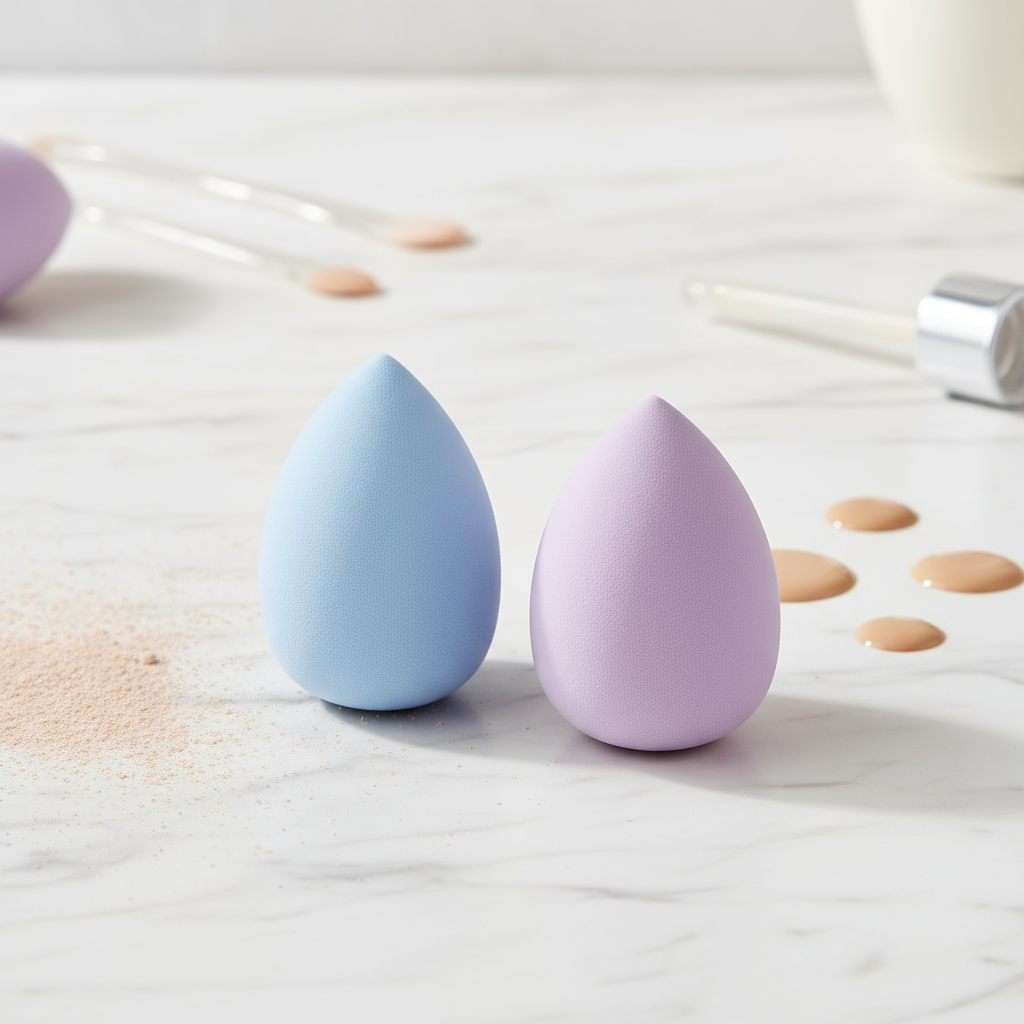 ฟองน้ําพัฟหยดน้ําสําหรับใช้กับเปียกหรือแห้ง ฟองน้ําแต่งหน้าคุชชั่น 2 in 1