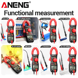 ANENG หนึ่งชุด ST170 แคลมป์มิเตอร์ดิจิตอล, 1999 นับแรงดันไฟฟ้า AC/DC NCV ความแม่นยําสูงแบบไม่สัมผัส 500A เครื่องมือต้านทานตัวเก็บประจุไดโอด