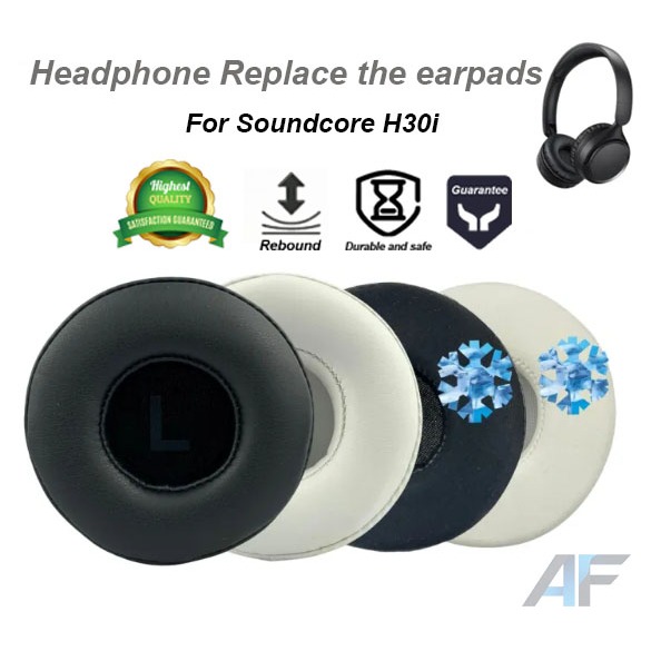 แผ่นรองหูฟังสําหรับ Anker by Soundcore H30i แบบหนังและโฟม