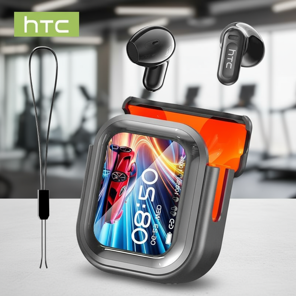 HTC NE20 หูฟังบลูทูธ 6.0 สมาร์ทเอียร์บัด: AI แปลภาษา, หน้าจอ LED, เสียง HiFi และเทคโนโลยีตัดเสียงรบก