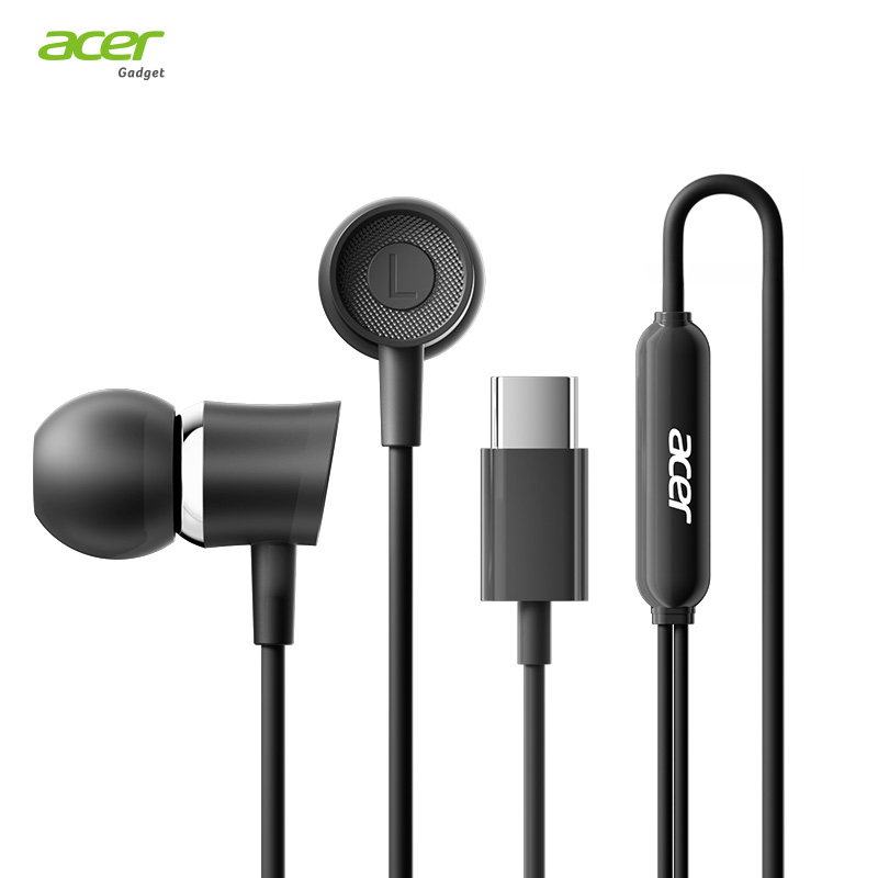 Acer OHW357 หูฟังชุดหูฟังชนิดใส่ในหูน้ําหนักเบาพิเศษ HD Mic การแยกเสียงรบกวนด้วยเสียงที่แม่นยํา, ปลั