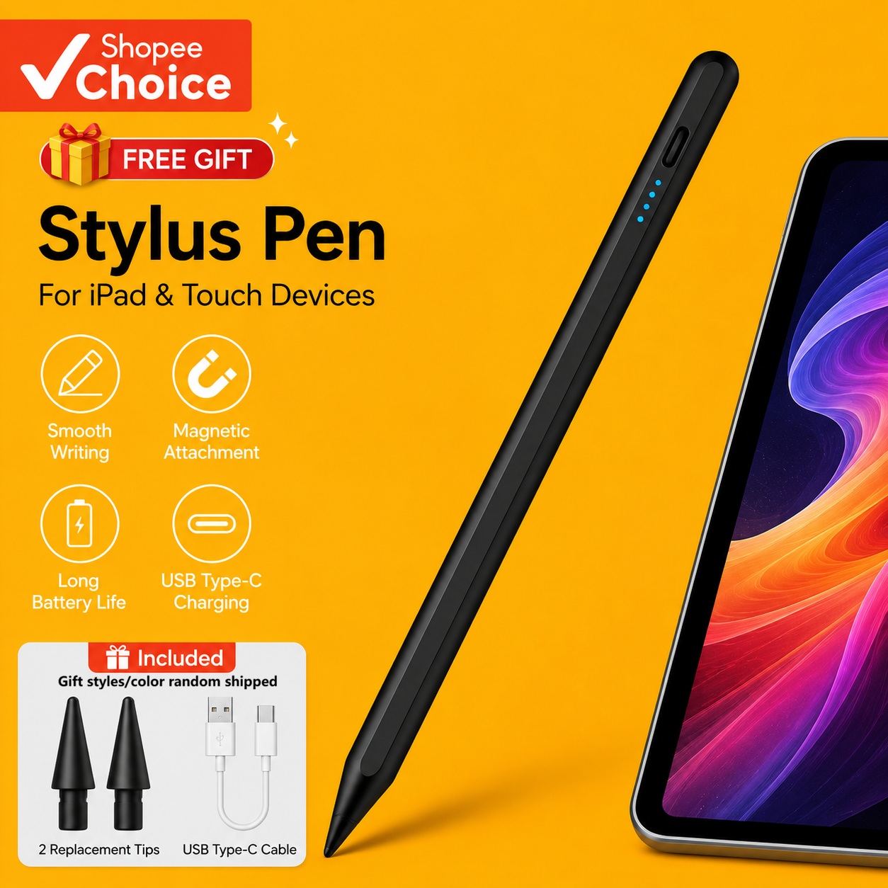 ปากกาสัมผัสอเนกประสงค์สําหรับ iPad แท็บเล็ต สําหรับ Xiaomi Huawei สําหรับอุปกรณ์มือถือ Honor เครื่องมือดินสอแบบแอคทีฟรวมทุกอย่าง