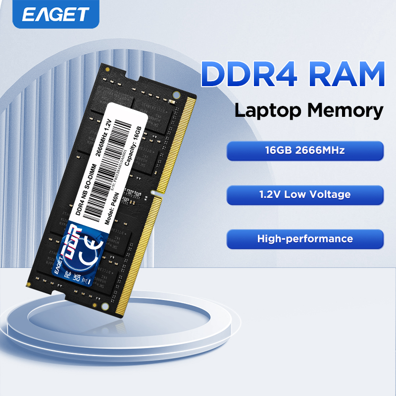โมดูลหน่วยความจําโน้ตบุ๊กประสิทธิภาพสูง EAGET P40N DDR4 2666MHz SO-DIMM 1.2V (8GB/16GB*2 ชิ้น)