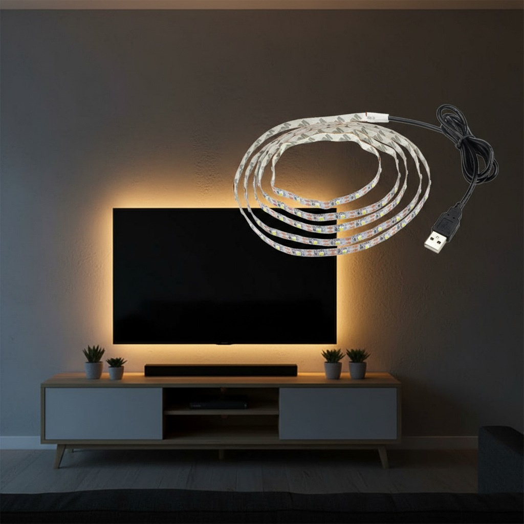 ไฟเส้น LED USB 5V เหมาะสําหรับการตกแต่งพื้นหลังทีวี