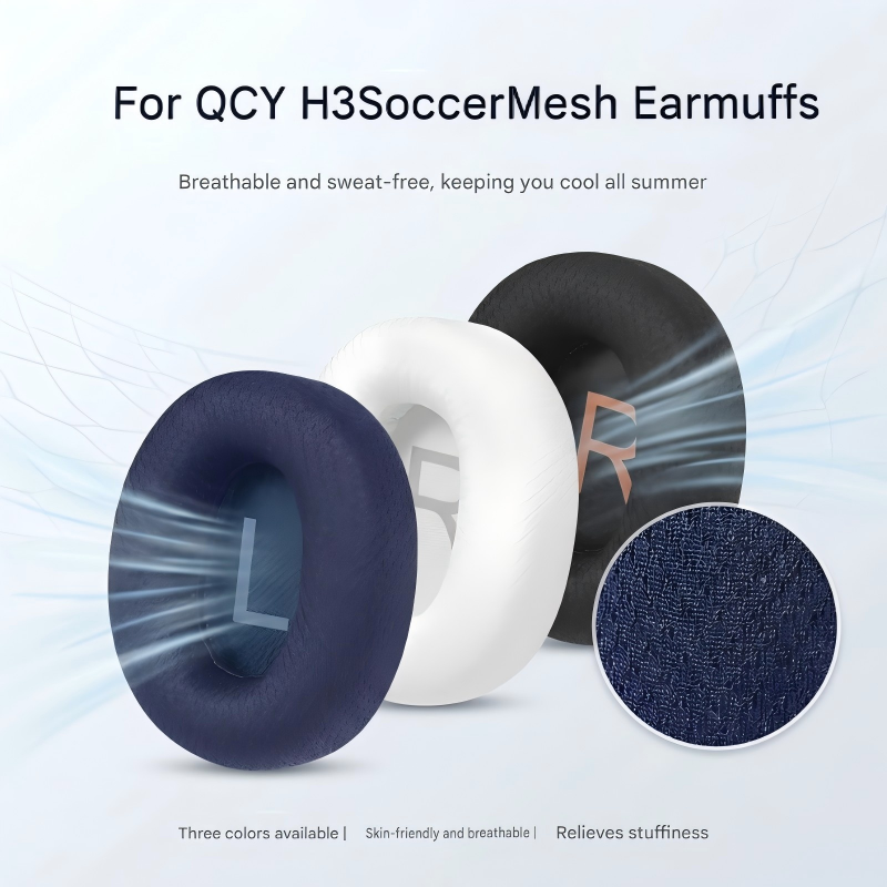 สําหรับอะไหล่เปลี่ยนหูฟังครอบหูของ QCY H3 ที่ครอบหูแบบตาข่ายระบายอากาศ รุ่น H3 Lite