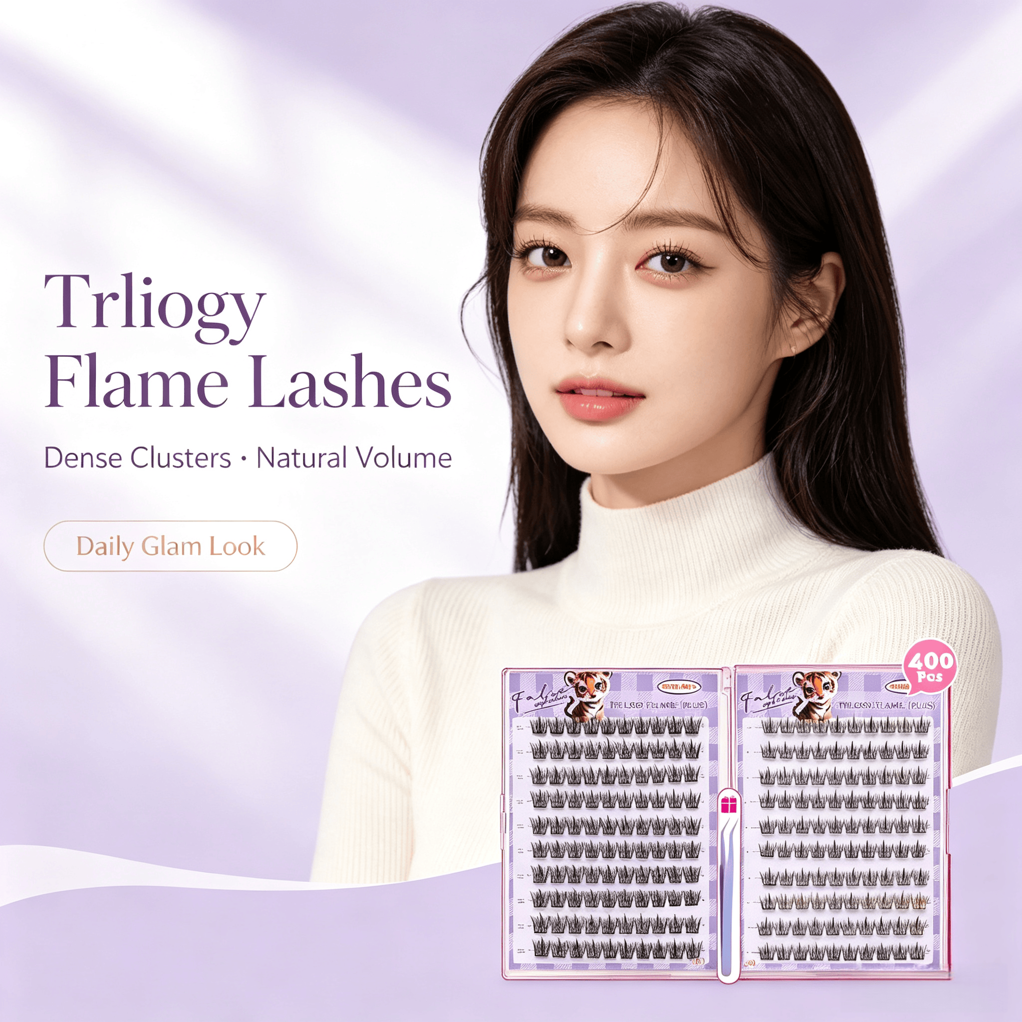 กาวในตัวสไตล์เกาหลี ขนตา ดูธรรมชาติ240ชิ้น10-14มิลลิเมตรตาอุปกรณ์แต่งหน้า