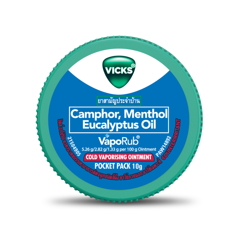Vicks VapoRub วิคส์ วาโปรับ ยาทาระเหยบรรเทาอาการคัดจมูกชนิดขี้ผึ้ง 10 กรัม Decongestant Ointment 10g