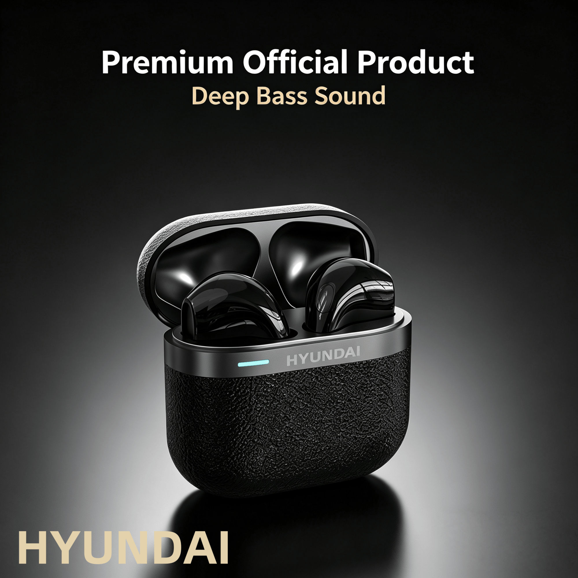 HYUNDAI T02 Pro หูฟังไร้สายบลูทูธ Deep Bass หูฟังเสียง Fast Charging หูฟังขนาดกะทัดรัดแบบพกพาทุกวัน 
