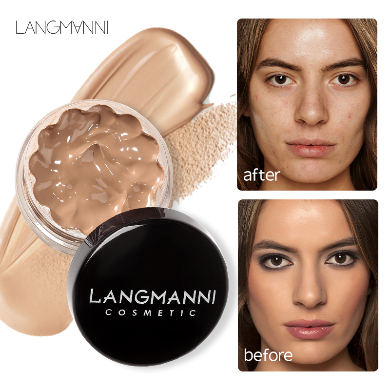 LANGMANNI 1PC รองพื้นและคอนซีลเลอร์ - ปกปิดครบ, เนื้อแมท, กันน้ํา; ให้ความชุ่มชื้น, กระจ่างใส, เหมาะ