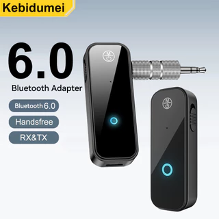 อะแดปเตอร์บลูทูธ 6.0 3.5 มม. AUX แบบรับและส่งสัญญาณ 2-in-1 สําหรับลําโพงในรถ หูฟัง แท็บเล็ต ทีวี และคอมพิวเตอร์