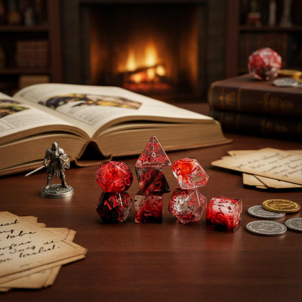 ชุดลูกเต๋าโพลีเฮดรัล 7 ชิ้น สไตล์คริสตัล สําหรับ DND เกมบนโต๊ะ RPG และเล่นบทบาท
