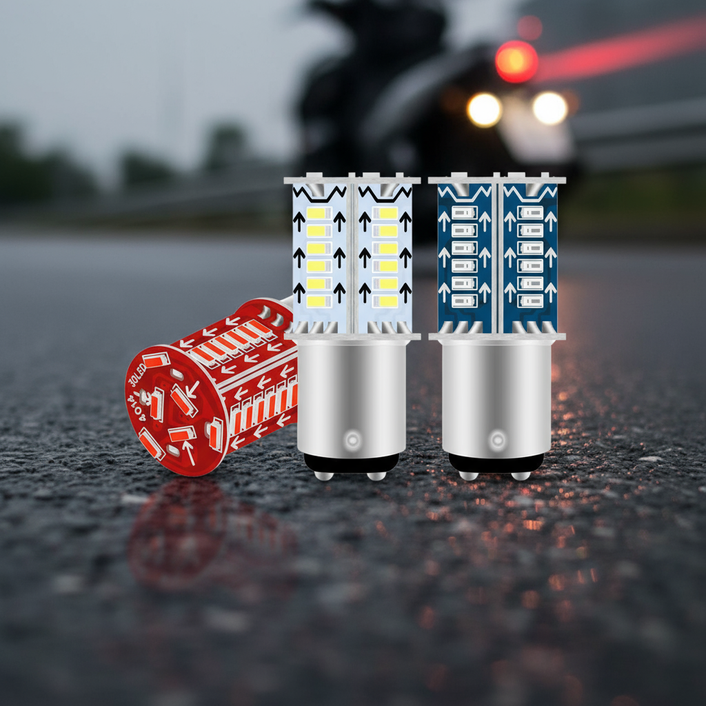 หลอดไฟกระพริบ LED 1 ชิ้น 1157 BAY15D 12V กระพริบ 30SMD