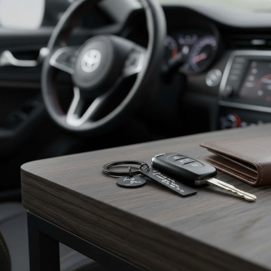 ของขวัญให้แฟน พวงกุญแจ Drive Safe ทําจากสแตนเลสสตีล