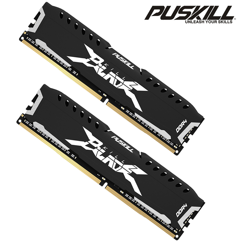 PUSKILL แรมเดสก์ท็อป DDR4 16GB ชุด 2x8GB 3200MHz 2666MHz พร้อมฮีตซิงก์อะลูมิเนียม
