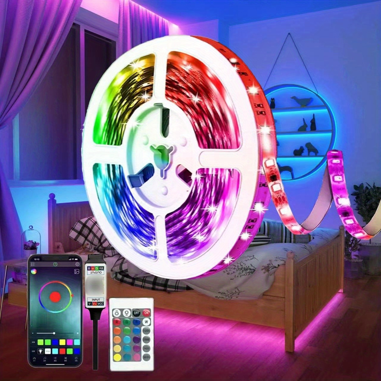 Synced USB LED Strip สําหรับ RGB TV Backlighting, สี 5M, กล้อง, การควบคุม APP, เล่นเกม Immersive
