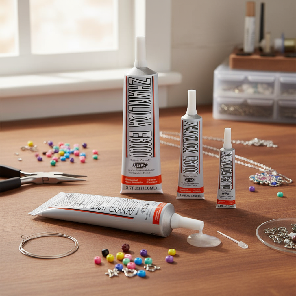 กาวใส E6000 25/50/110ML สําหรับเครื่องประดับ ตกแต่ง หินเทียม และโครงการ DIY โดย Zhanlida