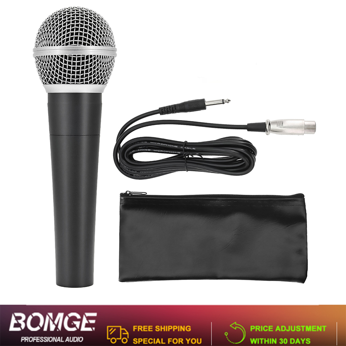 ไมโครโฟนไดนามิกมืออาชีพ BMG-SM58 ตัวบอดี้โลหะ เหมาะสําหรับลําโพงปาร์ตี้กลางแจ้งและคาราโอเกะ