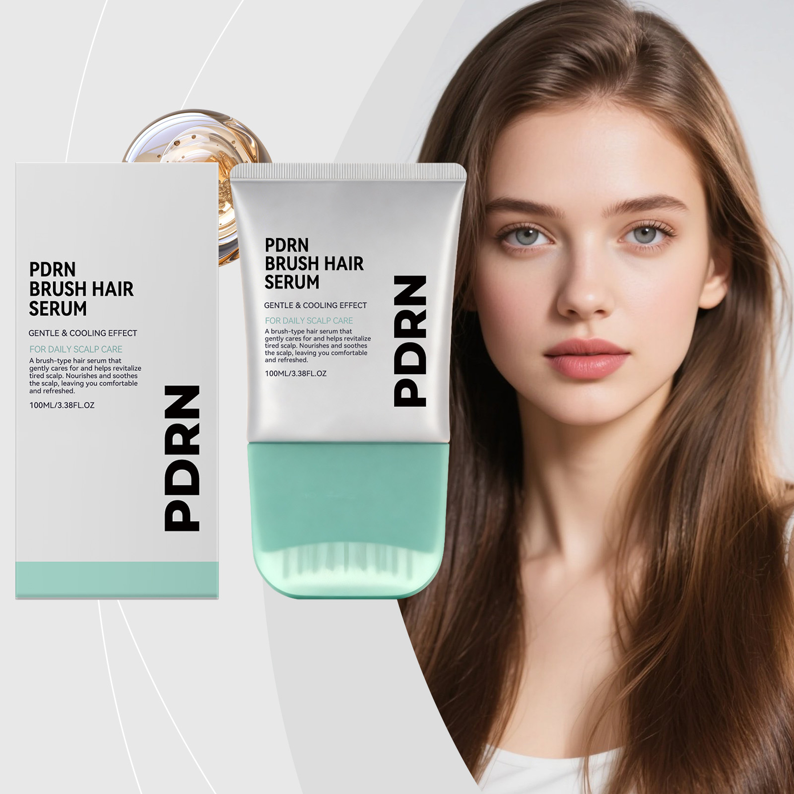 เซรั่มบํารุงผมและหนังศีรษะแบบแปรง PDRN สูตรเย็นสดชื่น บํารุงลึกถึงรากผม เติมความชุ่มชื้น ดูแลหนังศีรษะและรากผมทุกวัน ไม่เหนอะหนะ สดชื่นเบาสบาย 100มล.