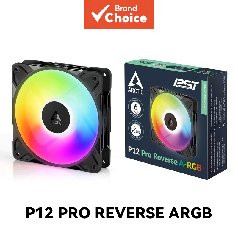 พัดลมซีพียู ARCTIC P12 Pro แบบ 12 ซม. เงียบพิเศษ ไฟ ARGB กลับด้าน ใช้พอร์ต 5V 3PIN รองรับการติดตั้งก