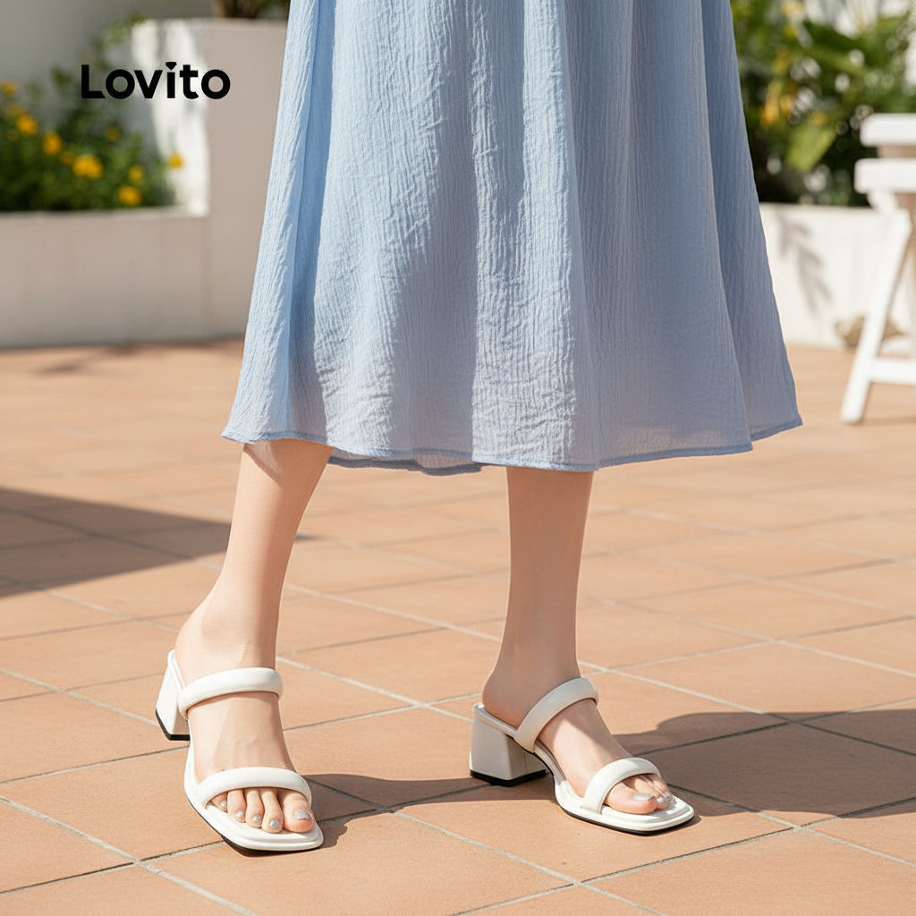 รองเท้าส้นสูงมินิมัลสไตล์เรียบหรูสําหรับผู้หญิง (Lovito Refine LR15E416)