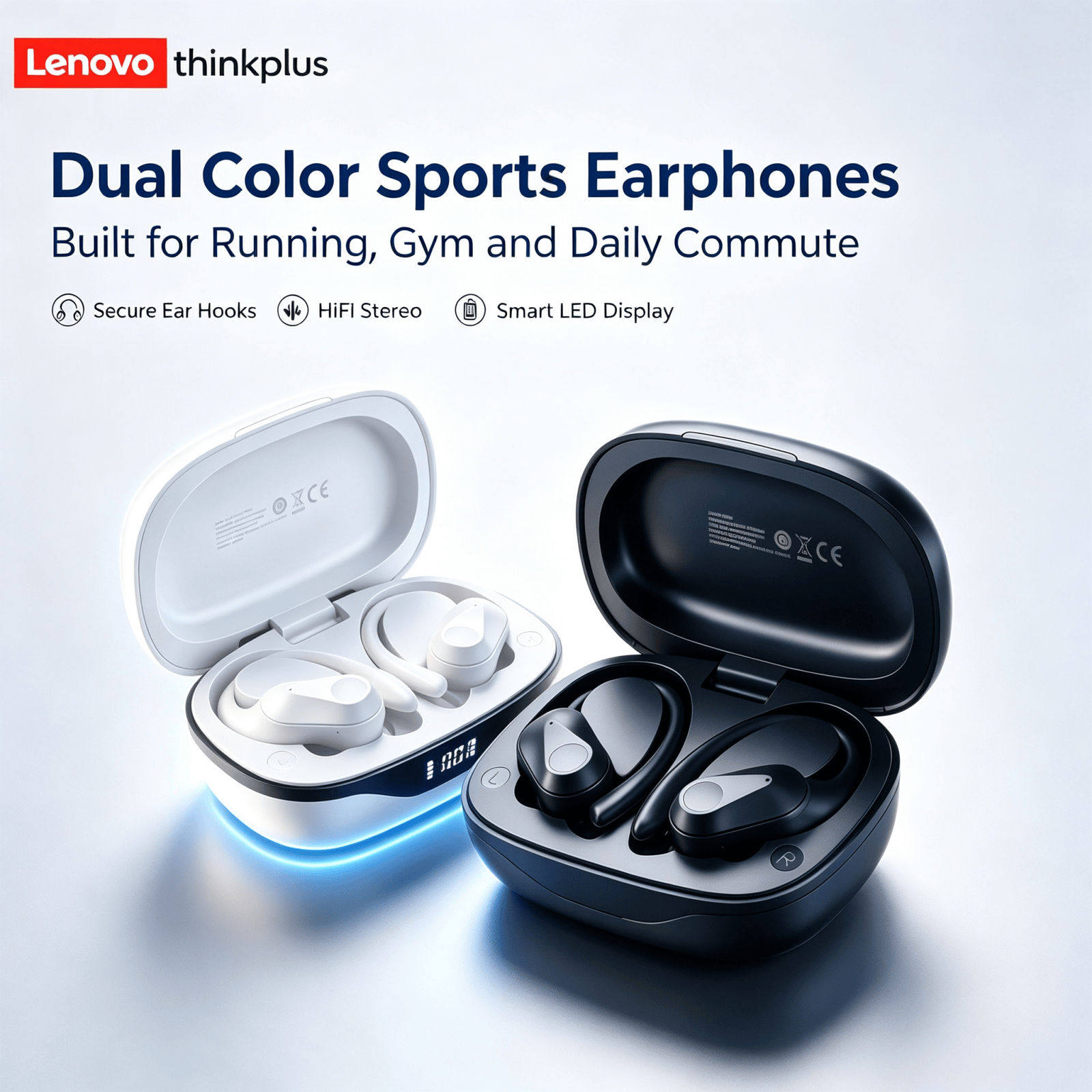 หูฟังบลูทูธ Lenovo LP75 หูฟังไร้สาย กันน้ํา ลดเสียงดีเลย์ โหมดเกมมิ่ง ชาร์จเร็วพอร์ต Type-C หูฟังสํา